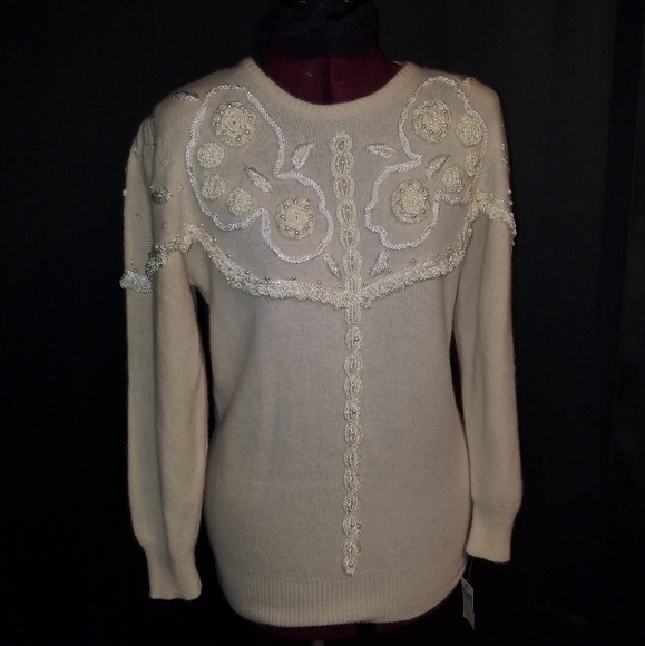 80's Dead Stock! Lambswool Angora Sweater - Picture 1 of 8